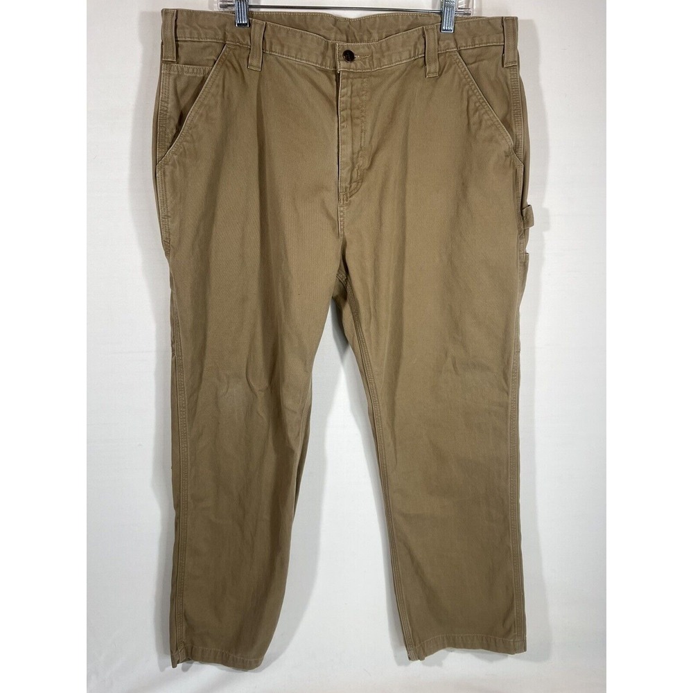 Carhartt Carpenter Pants Mens 40x30 Tan Canvas Workwear Utility